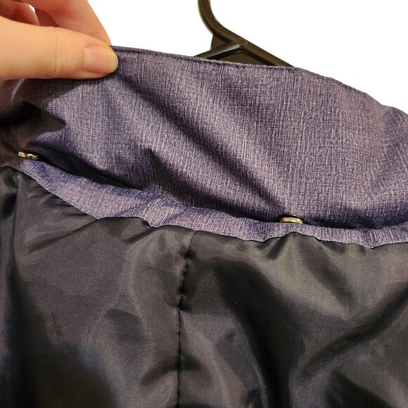 Woman Within Purple Full Zip Quilted Removable Hood Raincoat Jacket Sze 26/28 2X - Picture 10 of 10